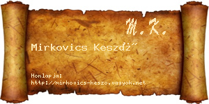 Mirkovics Kesző névjegykártya
